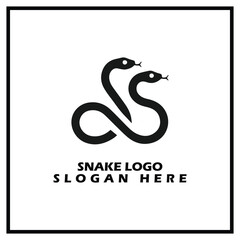 Fototapeta premium snake logo design, with a simple and elegant style, suitable for logos that have a snake theme such as a zoo