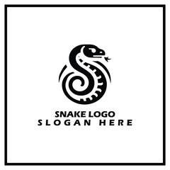 Obraz premium snake logo design, with a simple and elegant style, suitable for logos that have a snake theme such as a zoo