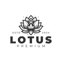 Fototapeta premium Lotus premium logo template. Generative AI