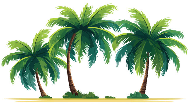 cartoon image of palm tree isolated on white background