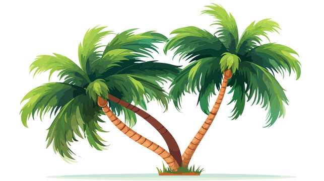 cartoon image of palm tree isolated on white background