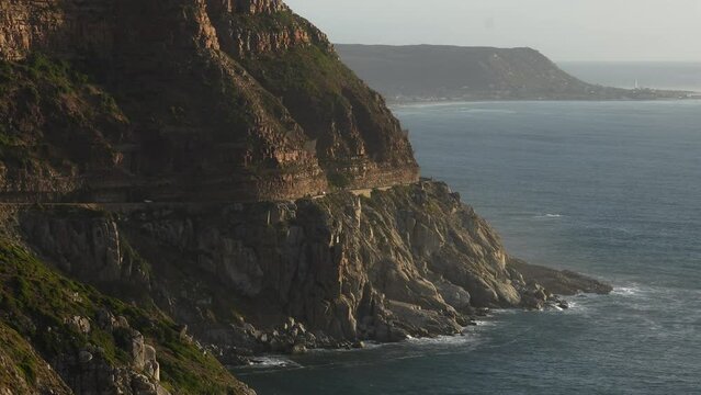 Sunset Scenery At Chapman's Peak Drive In Cape Town, South Africa - Wide Shot
