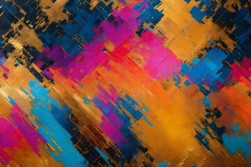 Abstract painting color texture. Modern futuristic pattern, loseup of the painting. luxury gold background