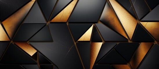 Abstract luxurious design with rich golden and black triangle pattern for elegant surfaces