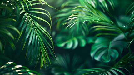 Fototapeta premium palm leaves background