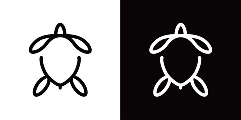 Simple Line Art Turtle Logo Template, icon, idea, beauty, 