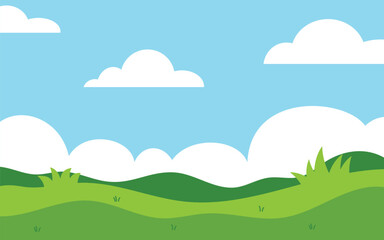 Green filed landscape scenery