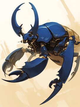 Blue Beetle Cyborg Illustration
