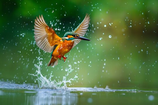 Hummingbird Jump Out Of Water