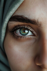 A closeup of a beautiful woman eye