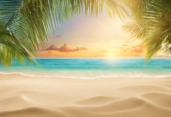 Fototapeta na wymiar Tropical beach with sand, summer holiday background.