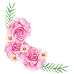Obraz na płótnie Canvas Pink Flowers Corner