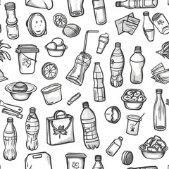 Doodle Set of Plastic Pollution