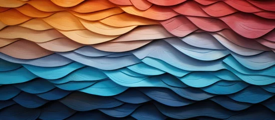 Muurstickers Corrugated surface wallpaper with abstract pattern for colorful backgrounds © LukaszDesign