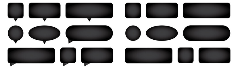 Speech 3d bubble social media set. White chat message icons, empty text bubbles different shapes collection, creative dreams action dialog ballons isolated vector illustration