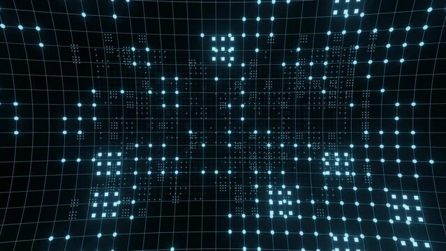 Grid Background. Space Dot Pattern Animation