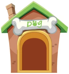 Foto op Plexiglas Vector illustration of a whimsical doghouse © GraphicsRF