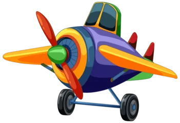 Foto op Plexiglas Brightly colored vector illustration of a cartoon airplane © GraphicsRF