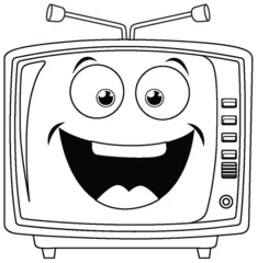 Foto op Plexiglas Cheerful animated TV with a big smile © GraphicsRF
