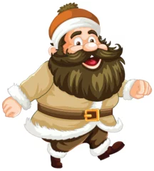 Foto op Plexiglas Happy cartoon man with a big beard smiling. © GraphicsRF