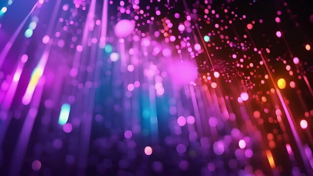 A virtual rainfall of neoncolored particles each one a thread in the tapestry of a digitized sky.