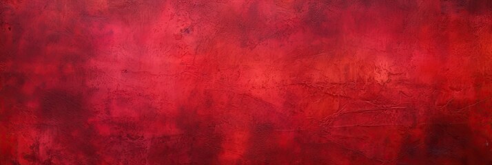 Crimson Red Wall: Abstract Panorama Background with Textured Shades of Red