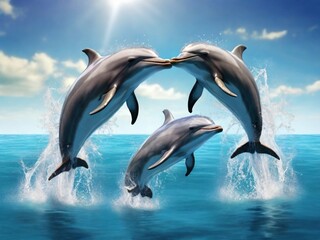 Obraz premium dolphin jumping out of water