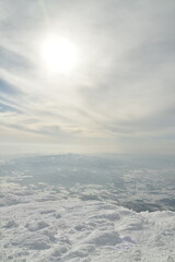 Mt Yotei Vulcano panoramic views winter ascent ski touring Hokkaido Japan