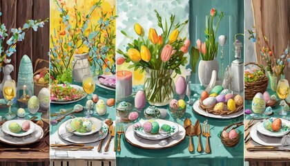 Fototapeta premium easter eggs in a basket