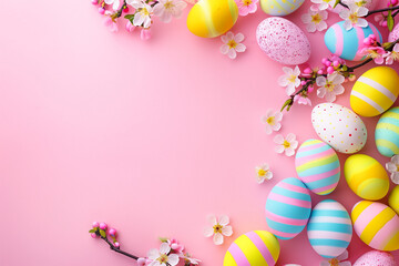 Pink Easter pattern background