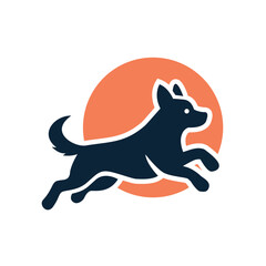 dog silhouette logo icon vector