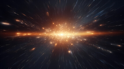 Fototapeta premium Technology particle abstract background, abstract particles in science fiction space