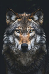 A closeup shot of a wolf