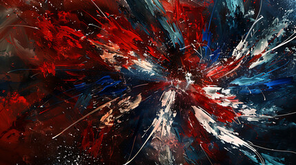 Fototapeta na wymiar Independence Day Splendor: An Abstract Firework Tribute with the American Flag
