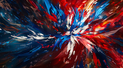 American Flag Essence: Abstract Fireworks Illuminating Independence Day