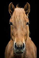 A closeup shot of a horse