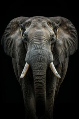 A closeup shot of an elephant