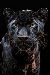 A closeup shot of a black panther
