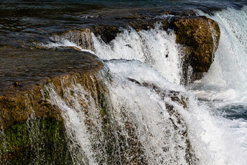Small waterfall on a river in the city of Antalya