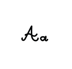Letter (A) with simple hand drawn. Typography on white background. vector illustration.