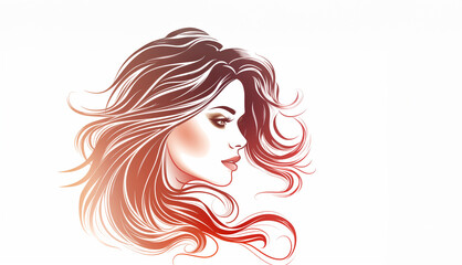 vector illustration with a woman with long hair,ai
