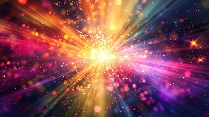 Fototapeta premium Fantastic wallpaper, 3d render, abstract futuristic neon background with glowing ascending lines.