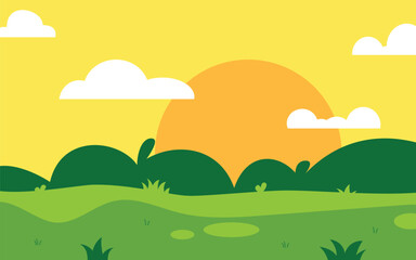 Obraz premium Green filed landscape scenery