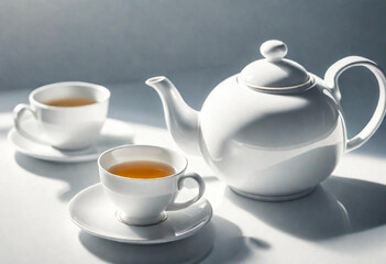Obraz na płótnie Canvas cup of tea and teapot