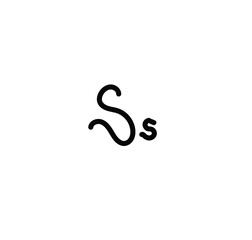 Letter (S) with simple hand drawn. Typography on white background. vector illustration.