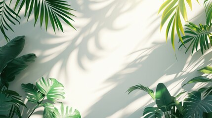 palm leaves with space