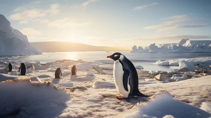 Fototapeten Amidst changing conditions a penguin © Fauzia
