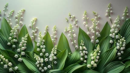 Fototapeten lilies of the valley on a gray background © Ольга Дорофеева