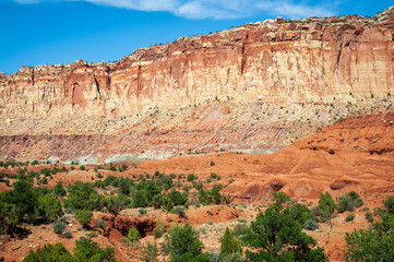 Colorful Layers of earth within the Colorado Plateau Physiographic Province in Capitol Reef...