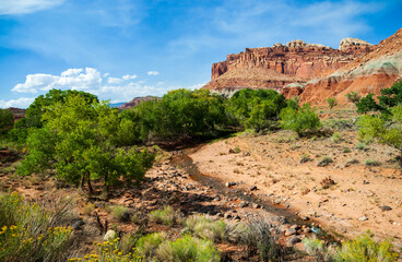 Colorful Layers of earth within the Colorado Plateau Physiographic Province in Capitol Reef...